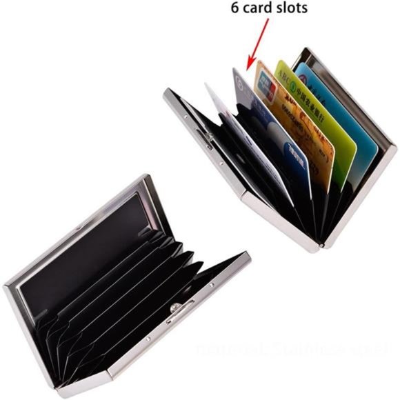 RFID Credit Card Holder Metal Wallet Stainless Steel Credit Card Protector Case - Picture 5 of 7